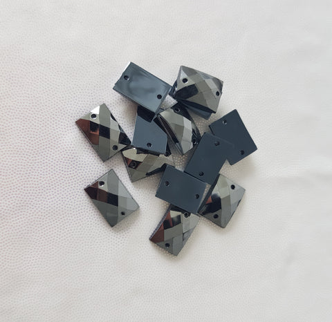 Gunmetal Rectangle Rhinestone