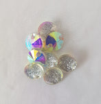 Clear AB Glitter Rivoli Rhinestone