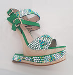 Green & Bling Heels