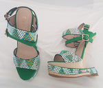 Green & Bling Heels