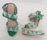 Green & Bling Heels